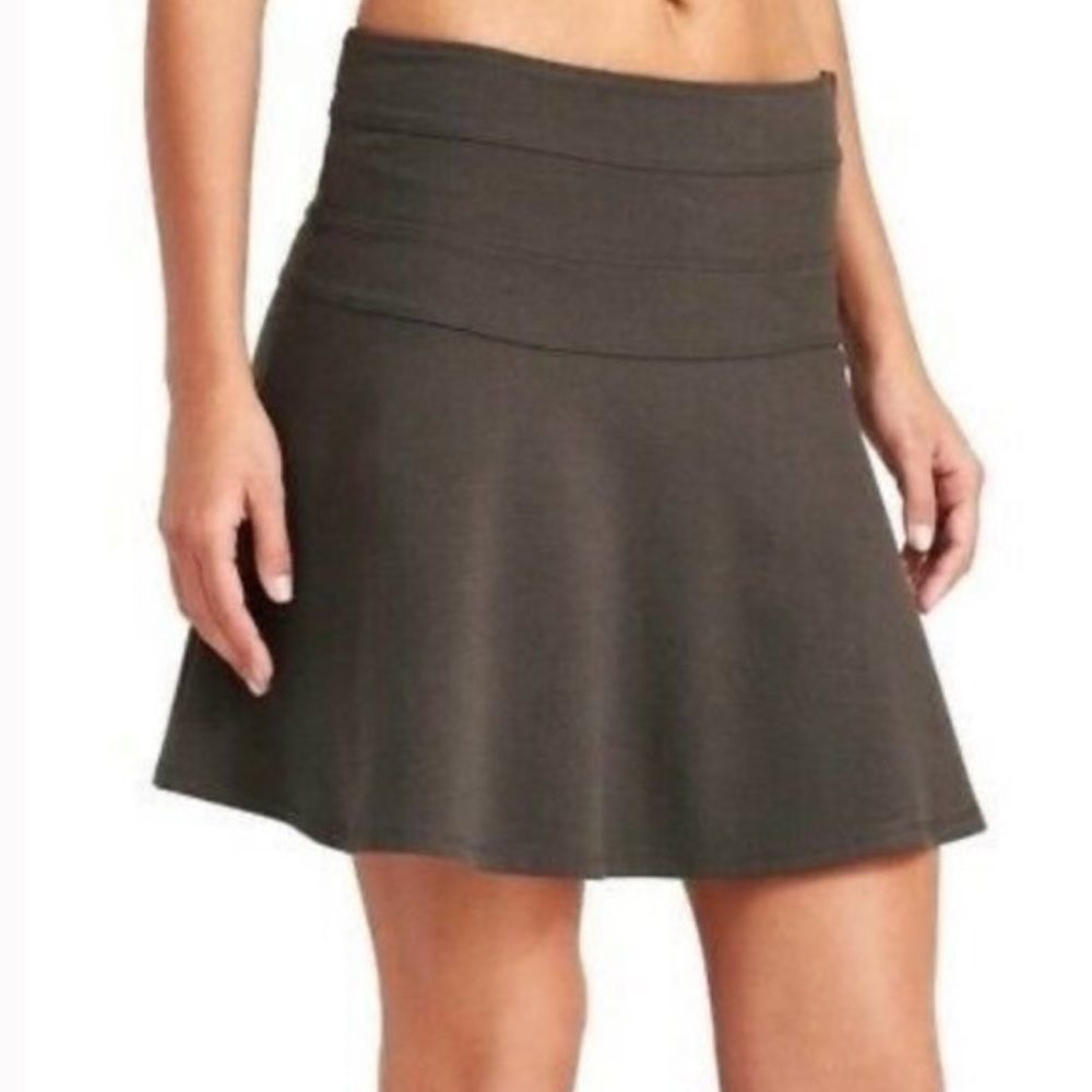Athleta Olive Green Flared Mini Skirt